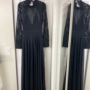 Long sleeve open back see thru dress- new